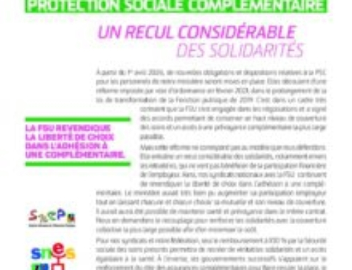 Protection sociale complémentaire – Supplément de l’US n°858