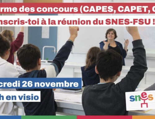 Réforme des concours : la visio du SNES-FSU le 26 novembre !
