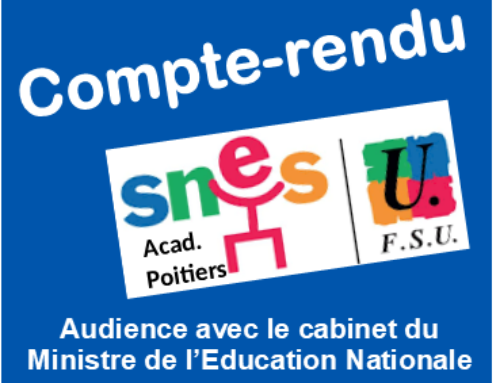 Compte rendu de l’audience avec le cabinet  du Ministre de l’Education nationale