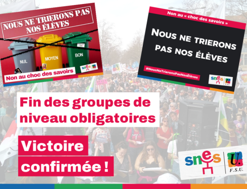 Groupes de niveau facultatifs : victoire confirmée !