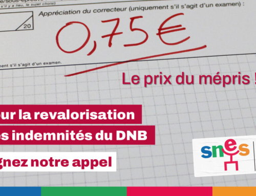 DNB : 75 centimes la copie? Le prix du mépris !