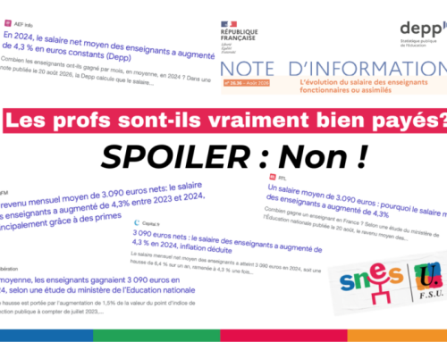 3 090 euros par mois ? Le SNES-FSU remet les pendules à l’heure !