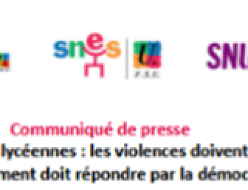 Mobilisations lycéennes : les violences doivent cesser, le gouvernement doit répondre par la démocratie !